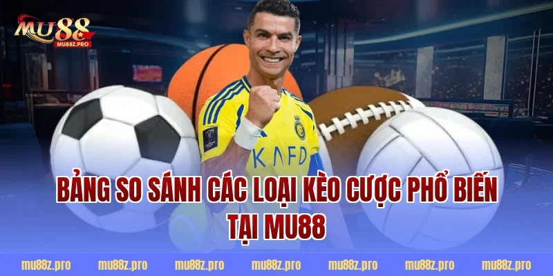 Bảng so sánh các loại kèo cược phổ biến tại MU88